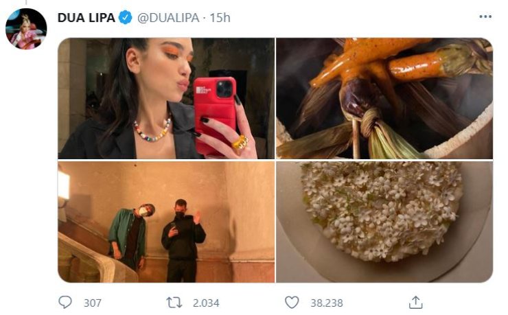 Dua Lipa su Twitter 