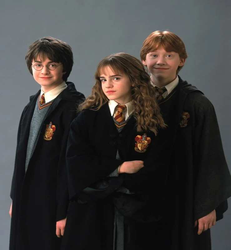 Da sinistra: Daniel Radcliffe, Emma Watson e Rupert Grint in Harry Potter - Fonte: Instagram