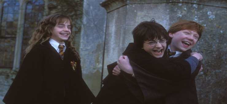 Da sinistra: Emma Watson, Daniel Radcliffe e Rupert Grint in Harry Potter - Fonte: Instagram