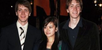 Katie Leung con James e Oliver Phelps