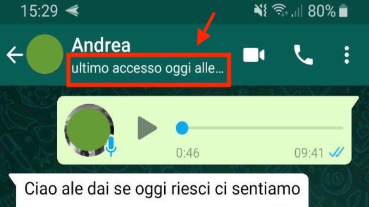 WhatsApp ultimo accesso